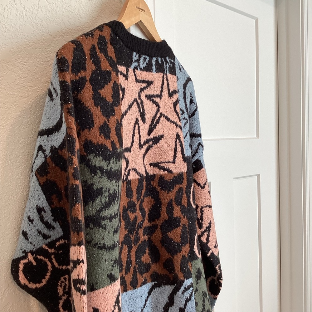 Scotch & Soda Jacquard Graphic Sweater New Medium Leopard Sun Star Anthropologie - Picture 15 of 16